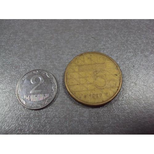 монета нидерланды 5 гульден 1989 №8248
