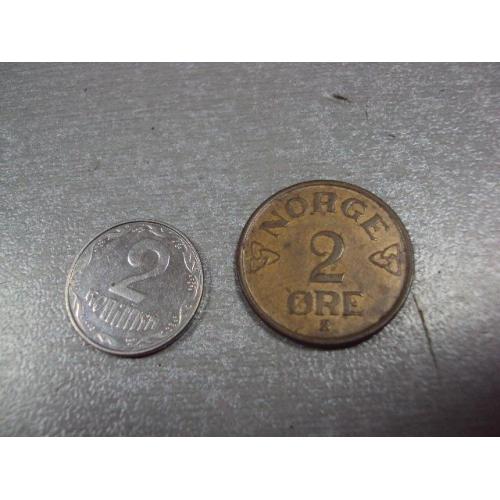 монета норвегия 2 эре 1956 №8471