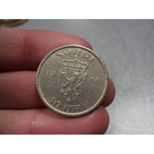 монета норвегия 50 эре 1956 №8475