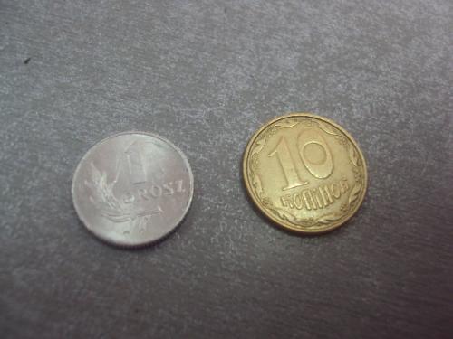 монета польша 1 грош 1949 лот 3 шт №7884
