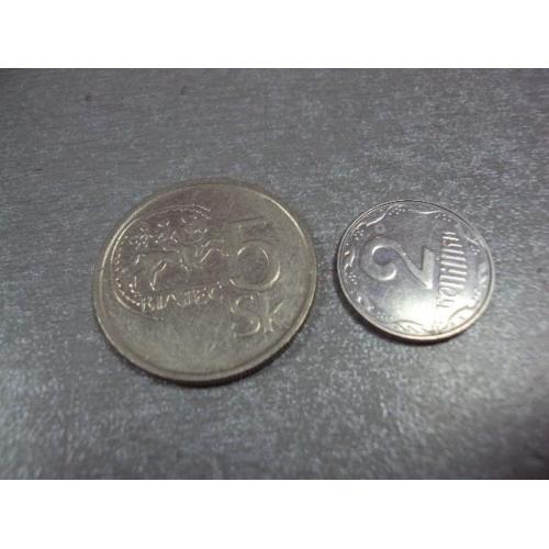 монета словакия 5 крон 1993 №8842