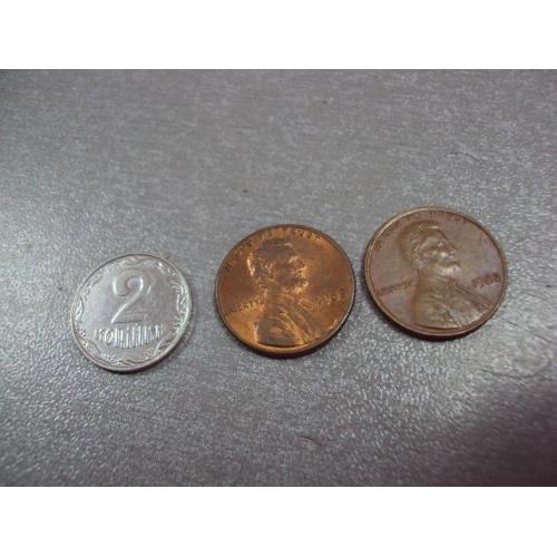 монета сша 1 цент 1982 лот 2 шт №9184
