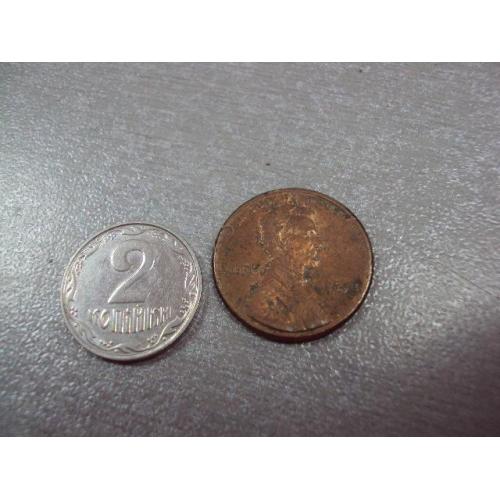 монета сша 1 цент 1992 №9182