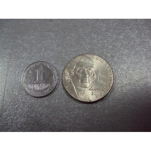 монета сша 5 центов 2016 Р №7834
