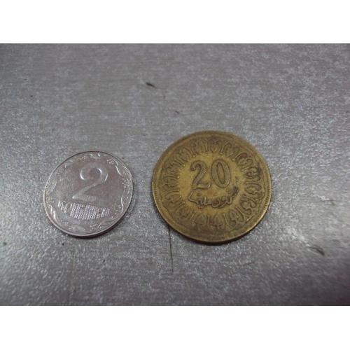 монета тунис 20 миллим 1983 №7926