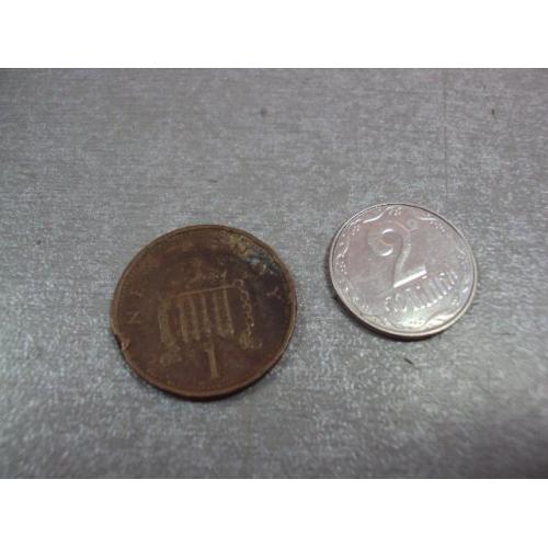 монета великобритания 1 пенни 1975 №9632