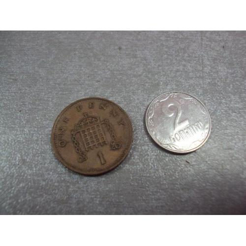 монета великобритания 1 пеннни 1988 №9628