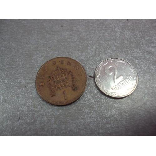 монета великобритания 1 пеннни 1989 №9618