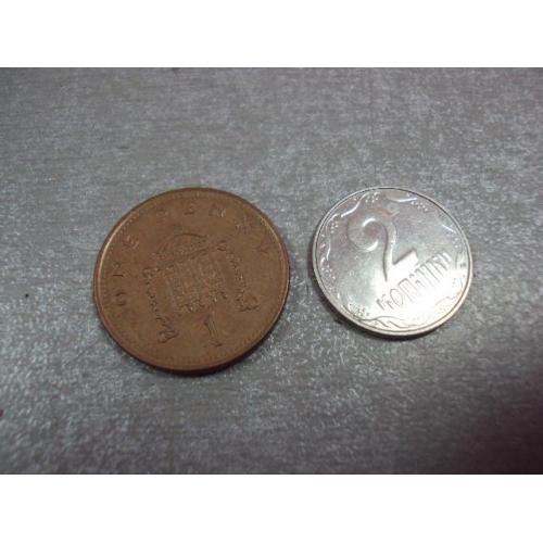 монета великобритания 1 пеннни 2000 №9623