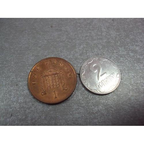 монета великобритания 1 пеннни 2001 №9617
