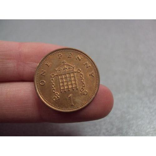 монета великобритания 1 пеннни 2001 №9629