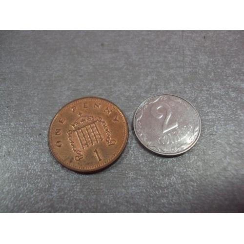монета великобритания 1 пеннни 2004 №9613