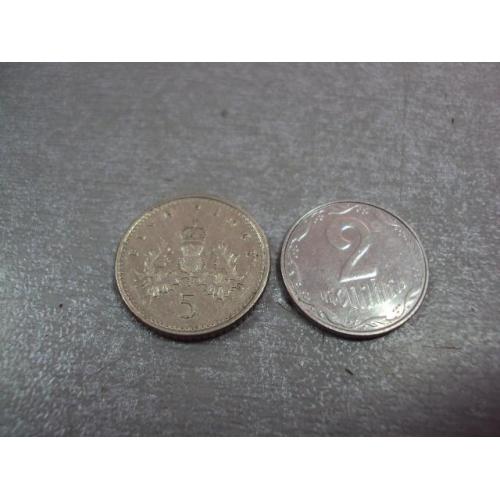 монета великобритания 5 пенсов 1990 №9589