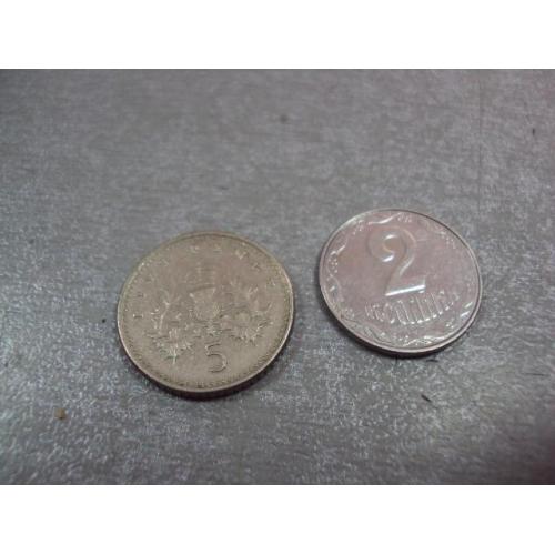 монета великобритания 5 пенсов 1990 №9592