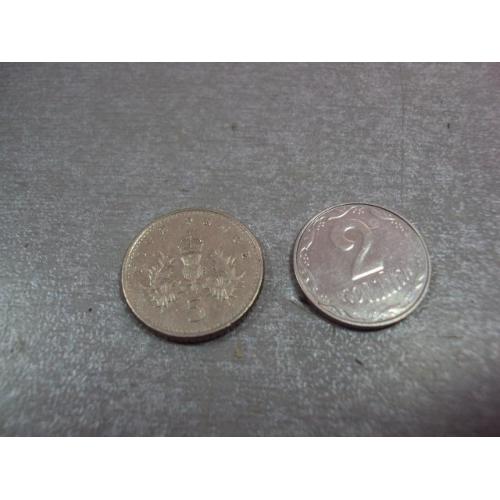 монета великобритания 5 пенсов 1990 №9595