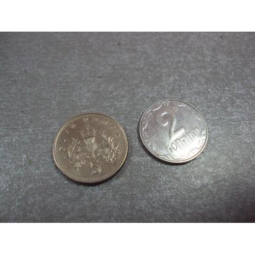 монета великобритания 5 пенсов 1990 №9600