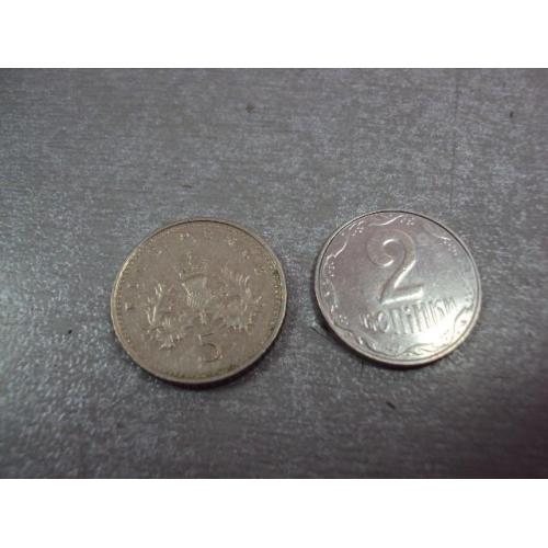 монета великобритания 5 пенсов 1996 №9586