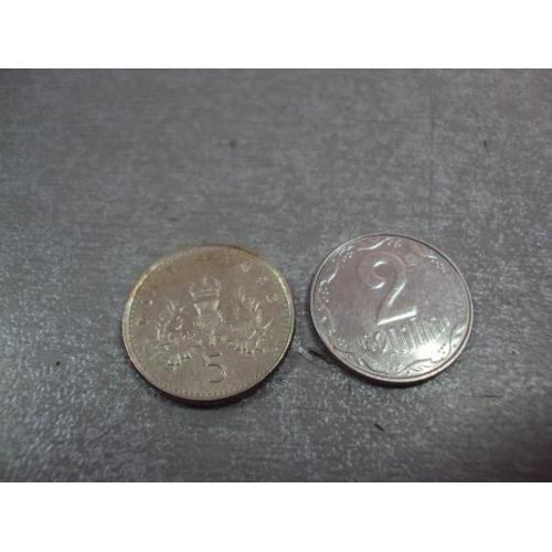 монета великобритания 5 пенсов 2000 №9591