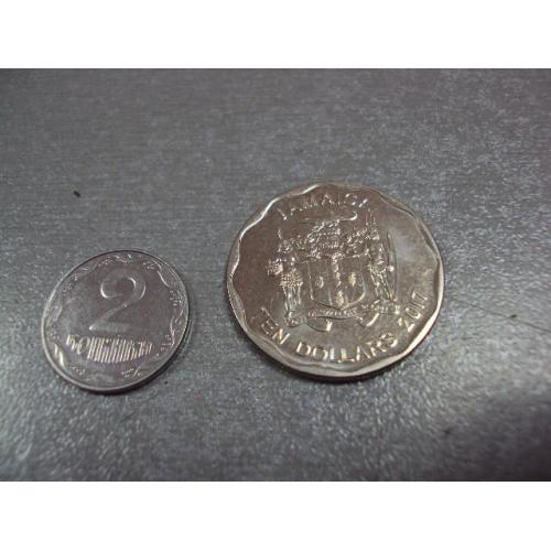 монета ямайка 10 долларов 2017 №7924