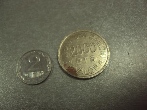 монета жетон испания 2000 pts ficha para cambio valor recreativos franco.s.a. №7922