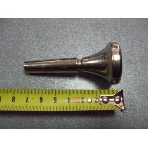 Мундштук для трубы латунь никелированный для духового инструмента длина 7,2 см №11417
