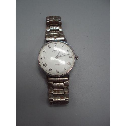 Мужские наручные часы Луч 23 камня ссср с браслетом механизм 2209 позолота на ходу №14679