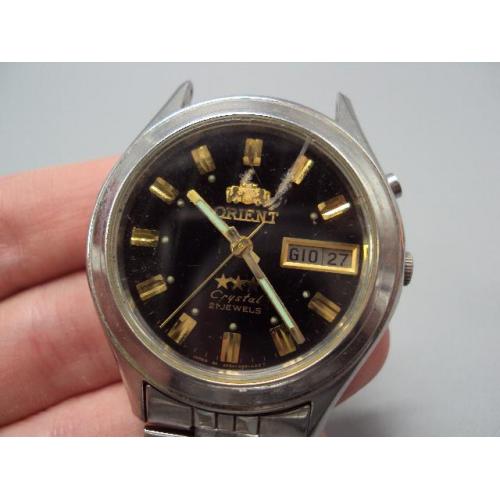 Мужские наручные часы Orient 21 jewels Japan Ориент календарь Япония с браслетом не на ходу №14707