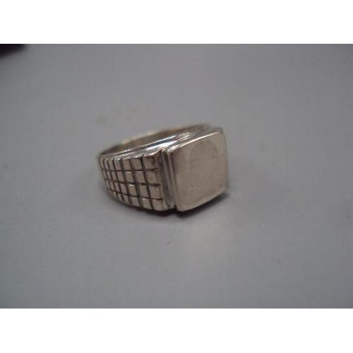 Мужское кольцо квадратный перстень печатка квадрат серебро 875 проба вес 7,56 г 18 размер №15782