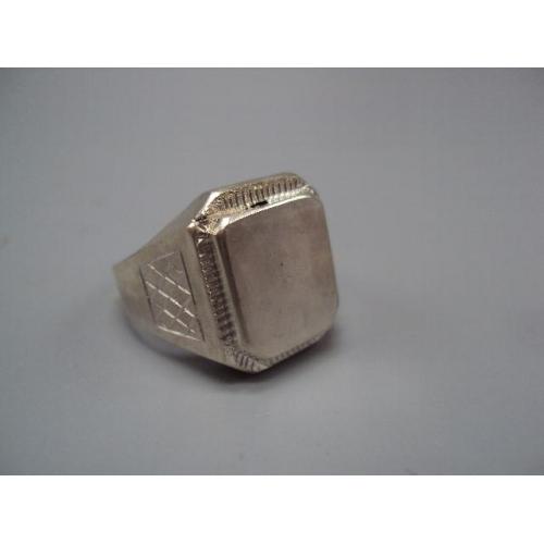 Мужское кольцо печатка прямоугольник перстень серебро Украина вес 13 г 22 размер №15761