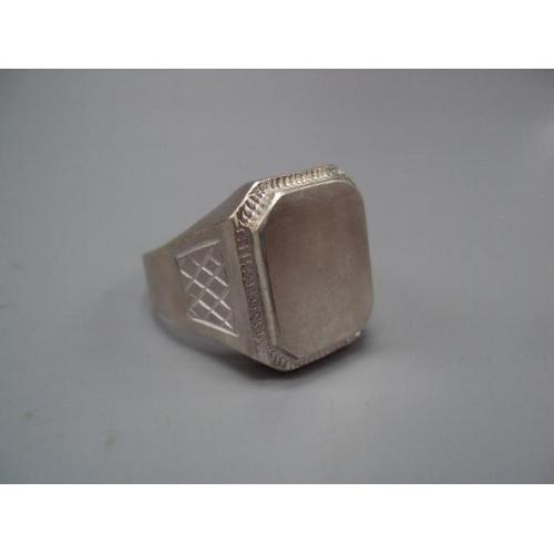 Мужское кольцо печатка прямоугольник перстень серебро Украина вес 15,25 г 22 размер №15762