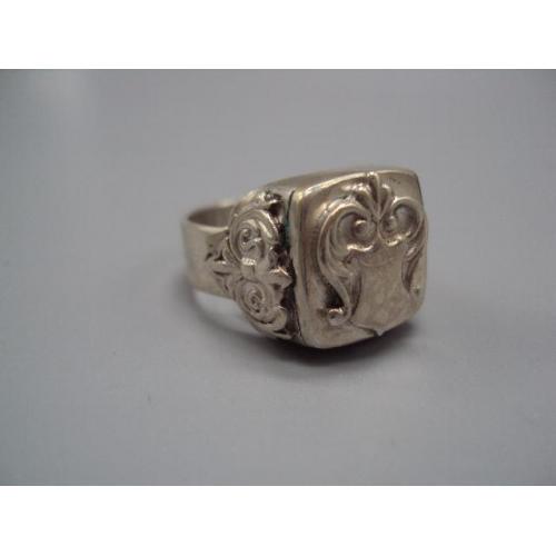 Мужское кольцо перстень ажурный печатка фамильный герб серебро 925 вес 13,08 г размер 17,5 №14543