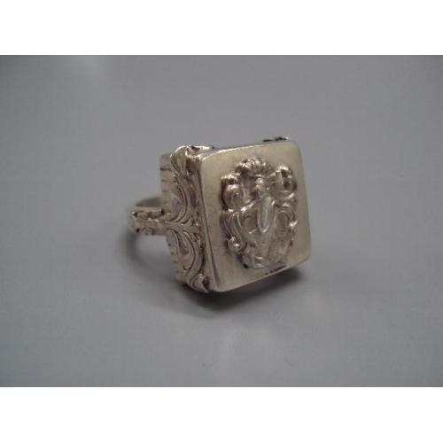 Мужское кольцо перстень ажурный печатка фамильный герб серебро 925 вес 25,32 г размер 22 №14545