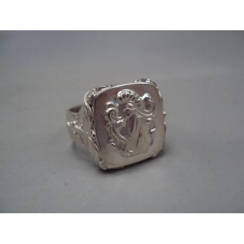 Мужское кольцо перстень ажурный печатка фамильный герб серебро Украина вес 17,83 г размер 22 №15160