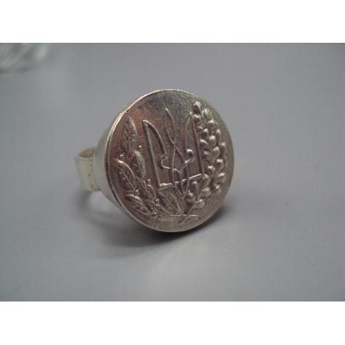 Мужское кольцо перстень печатка герб Украина тризуб серебро 925 проба вес 23,1 г 21 размер №14414