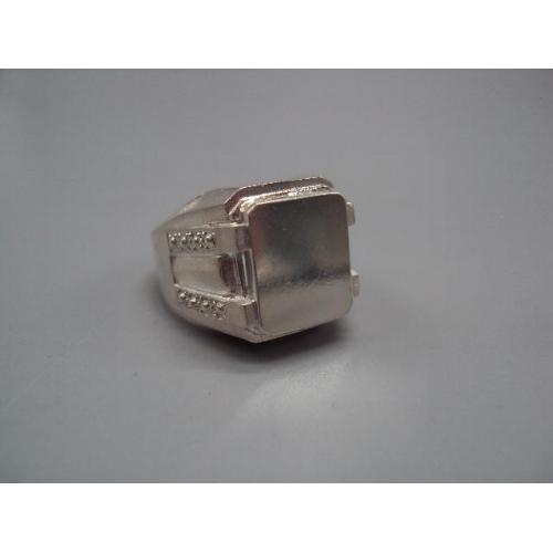 Мужское кольцо перстень печатка прямоугольник серебро 925 проба вес 10,06 г 18 размер новое №14397