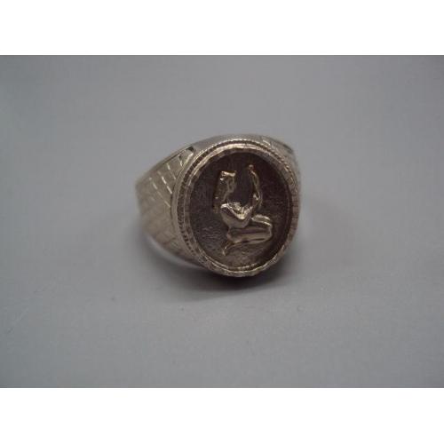 Мужское кольцо перстень печатка Дева зодиак серебро 925 проба вес 5,45 г 19 размер новое №14399