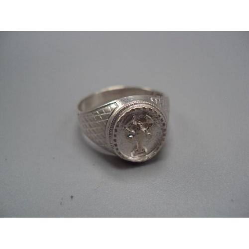 Мужское кольцо перстень печатка зодиак Рак гороскоп серебро Украина вес 6,39 г размер 22 №14722