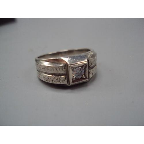 Мужское кольцо перстень с белой вставкой серебро 875 проба Украина вес 6,92 г 20 размер №15768