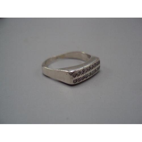 Мужское кольцо перстень с белыми вставками серебро 925 проба Украина вес 4,01 г 19 размер №15769