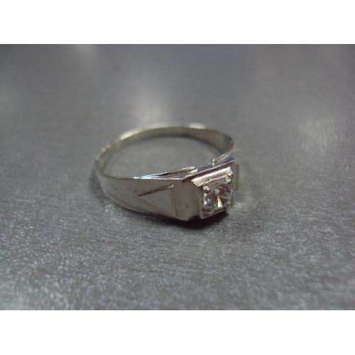 Мужское кольцо перстень серебро 925 проба Украина белый цирконий вес 3,36 г 22 размер №11868