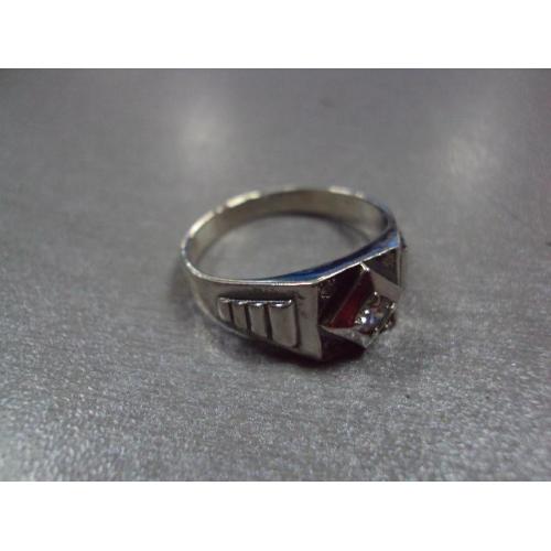 Мужское кольцо перстень серебро 925 проба Украина белый цирконий вес 5,41 г 21 размер №11851
