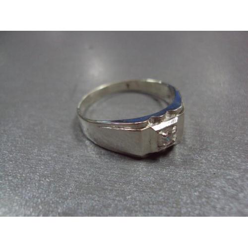 Мужское кольцо перстень серебро 925 проба Украина белый цирконий вес 5,66 г 23,5 размер №11870
