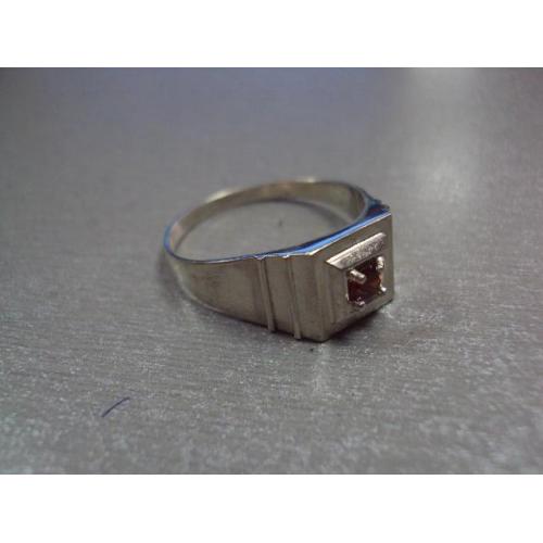Мужское кольцо перстень серебро 925 проба Украина оранжевый цирконий вес 5,58 г 24 размер №11863