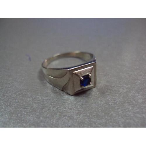 Мужское кольцо перстень серебро 925 проба Украина синий цирконий вес 4,99 г 21 размер №11861