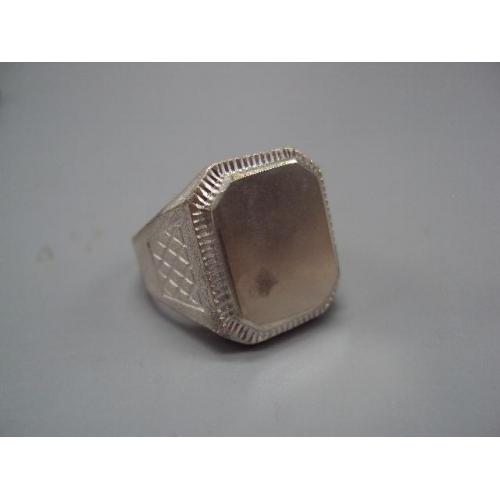 Мужское кольцо прямоугольный перстень печатка серебро 925 Украина вес 14,91 г 21,5 размер №15790