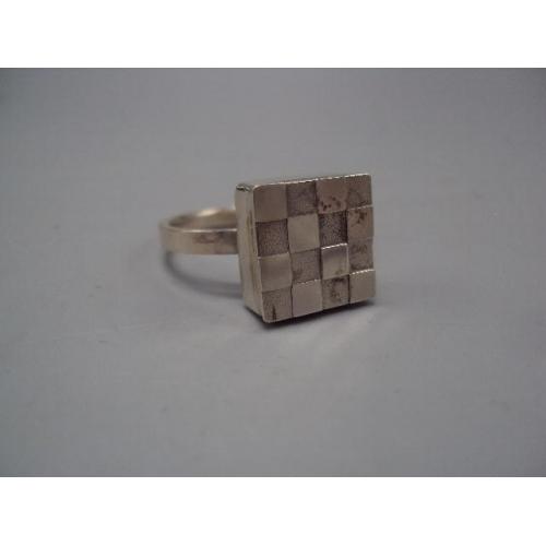 Мужское кольцо шахматы перстень печатка квадрат серебро 925 Украина вес 14,2 г размер 22 №15948