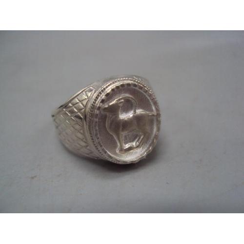Мужской перстень кольцо овал зодиак Козерог гороскоп серебро Украина вес 6,04 г размер 19,5 №15153