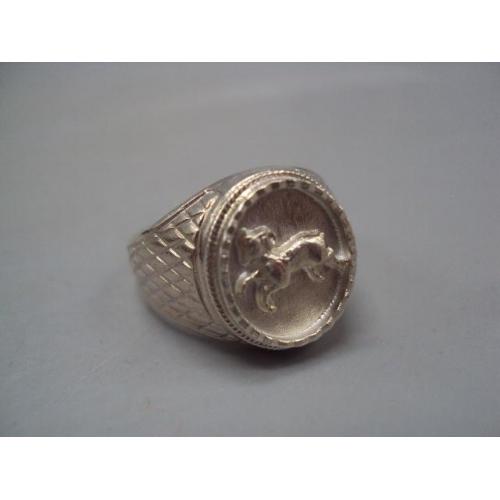 Мужской перстень кольцо овал зодиак Овен гороскоп серебро Украина вес 6,11 г размер 19,5 №15148