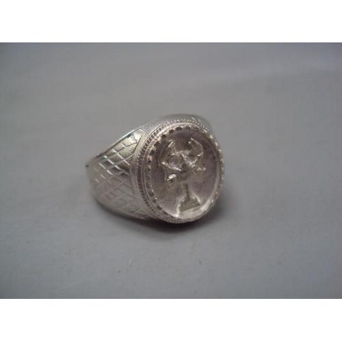 Мужской перстень кольцо овал зодиак Рак гороскоп серебро Украина вес 6,07 г размер 19 №15151