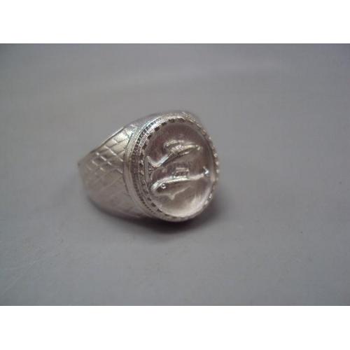 Мужской перстень кольцо овал зодиак Рыбы гороскоп серебро Украина вес 5,18 г размер 19 №15147